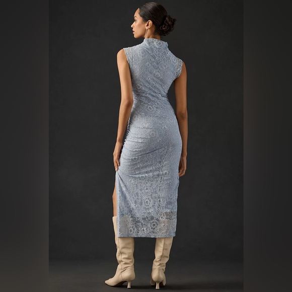 Anthropologie The Maya Ruched Cowl-Neck Dress: Lace Edition Blue Women’s - Large - Picture 2 of 16